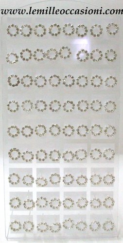 Orecchini forma cerchietto strass bianchi